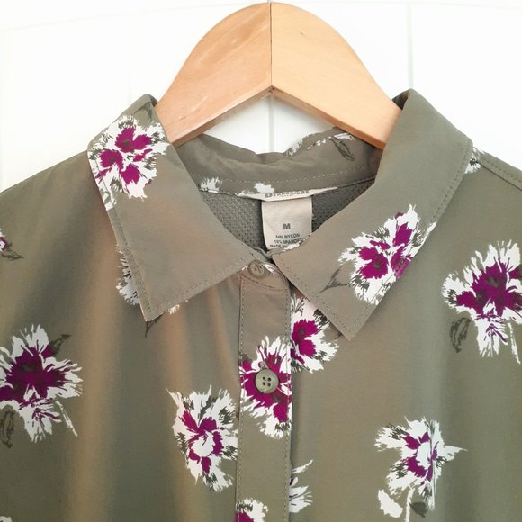 Duluth Trading DuluthFlex Sidewinder Long Sleeve Shirt Green Floral Size Size M - Picture 4 of 13